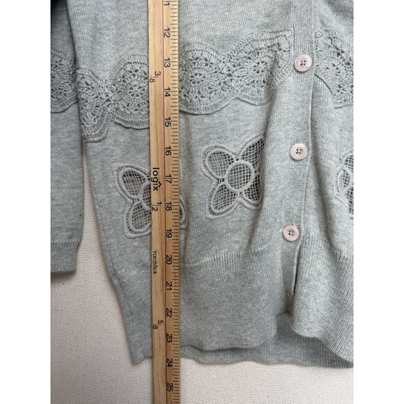 Anthropology Women’s Button Up Cardigan Sweater Gray Cotton Blend NWT Sz M - Picture 13 of 14